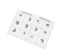 jojofuny Math Fractions Workbook for Portable Early Education Learning Kit with Fraction Circles Manipulatives School Supplies for Preschoolers Compact Page Practice Book for Numerators and