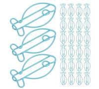 jojofuny Metal Fish Shaped Paper Clips 60Pcs Blue Sturdy Clips for Classroom, Office Files, and Home Study Use