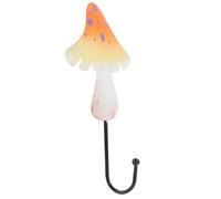 jojofuny Metal Mushroom Wall Hook, Decorative Yellow Iron Coat and Key Holder for Bathroom, Kitchen, Entryway, Wall-Mounted Clothes and Hat Hanging Hook