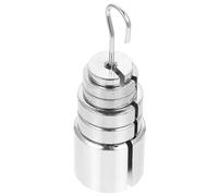 jojofuny Metal Slotted Weight Set, Slotted Masses and Hanger Kit, Metal, Silver, for Weight Determination, Calibration and Balance Testing, School Physics Experiments
