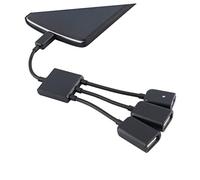 jojofuny Micro Usb Hub Adapter Cable for Otg Devices Connect Mice Keyboards and More Durable Black Tpe Material Fast Data Transfer and Power Output