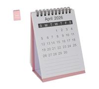 jojofuny Mini Desk Calendar Pink with Zodiac Horse Theme Month Standing Planner for Office School Personal Use Smooth Writing with Ink Resistant Organized Layout for Daily Notes and