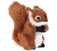 jojofuny Mini Plush Squirrel Figurine 9cm, Realistic Faux Fur Stuffed Animal Model, Small Soft Squirrel for Nature Lovers, Seasonal Decor and Photography Props, Brown