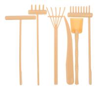 jojofuny Mini Zen Garden Tools Set: Khaki Plastic Sand Tray Rakes DIY Rock Zen Garden Rake Kit for Home Office Tabletop Decoration, Feng Shui Decor