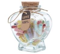jojofuny Miniature Capsule Message Bottle with Lid, Heart-Shaped Drifting Bottle for Valentines Day, Cute Tiny Container for Secret Letters and Love Spells