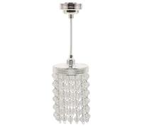 jojofuny Miniature Dollhouse Chandelier: 1/12 Scale Beaded Hanging Lamp - Silver Mini Ceiling Light for Dollhouse Decoration, Led Battery Operated Chandelier Model for Furniture Accessories
