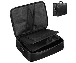 jojofuny Money Organiser Document Storage Box 14.15x10.61x3.93in Silicone Fiberglass Cloth Multiple Compartments Effective Protection Handle for Daily Use Men Women