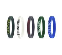 jojofuny Motivational Silicone Wristbands 5pcs Lovely Style Sports Wrist Straps for Men Women Courage Wisdom Faith