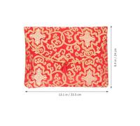 jojofuny Multi-functional Silk Brocade Craft Envelopes and Silk File Bag with Knot Closure in Red for Buddhist Scriptures and Gift for Relatives and Friends, Large A4 Size with Chinese