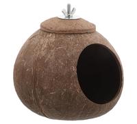 jojofuny Natural Coconut Shell Bird Nest for Parrots and Parakeets - Extra Large Polished Breeding Box Screw Fixing, Outdoor Garden Nesting House for Cockatiels and Lovebirds