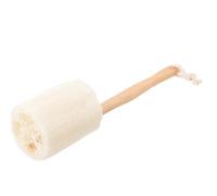 jojofuny Natural Loofah Stick Bath Brush for Home Use Exfoliating Body Wash Scrubber with Selected Wood Handle Lightweight Skin Cleaning Brush for Back Legs Arms Deep Cleansing