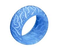 jojofuny Night Light Crack Ring for Women Small Size Light Blue Luminous Stylish Jewelry Trendy Enchanted Forest Shining Finger Ring Number 9