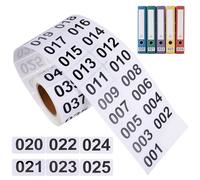 jojofuny Numbered Stickers 001-1000 Consecutive Number Labels 40x20mm Self Adhesive Vinyl Numbering for Warehouse Inventory Asset Tracking Organisation Waterproof Sequential Sticky Labels