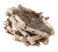 jojofuny Outdoor Bird Nest Decor Wooden and Straw Decorative Pendant Fine Workmanship and Material, Creative Bird Nest Model for Lawn and Yard Garden Decoration