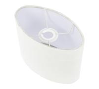 jojofuny Oval Lamp Shade, E27 Silk Cloth Lampshade Replacement Dum Light Covers Transitional Hardback Lamp Shade for Table Floor Chandelier White