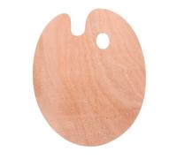 jojofuny Oval Wooden Artist Palette with Thumb Hole Smooth Nonstick Surface Paint Mixing Tray for Oil Acrylic Gouache Lightweight Painting Palette for Easy Handling and Cleaning