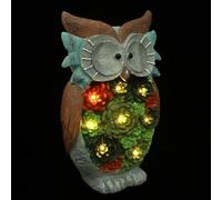 jojofuny Owl Shape Solar LED Landscape Lamp Waterproof Resin Night Light for Garden Courtyard Decoration Outdoor Patio Solar Powered Figurine Light