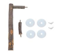 jojofuny Parrot Wooden Standing Rod U-shape Perch with Food Bowl Holder Multifunctional Bird Perch Stand for Small to Medium Parrots Reduces Aggression and Supports Rest and Play