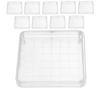 jojofuny Petri Dishes with Lid 10pcs 10cm 36 Grid Plastic Laboratory Dish Container for Cell Tissue Culture in Biology Research and Experiments