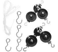 jojofuny Physics Teaching Pulley Set with Metal Fixed and Double Pulleys, 4 Hooks, 2 Ropes, Student Experimental Mechanics Equipment for School Physics and Stem Experiments