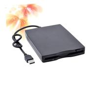 jojofuny Portable 3.5 Inch USB 2.0 Floppy Disk Drive External Diskette Data Transfer for Laptop Anti-Shock Technology Compact Black