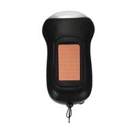 jojofuny Portable Anti-Lost Strap Hand Crank Flashlight, with Solar Power Three LED Light Beads Rechargeable Outdoor Torch for Camping and Hiking