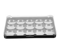 jojofuny Portable Magnetic Eyeshadow Palette with 15 round Grids, Acrylic and Iron Material, Simple Black Design for Travel Use, Empty DIY Eyeshadow Container for Women