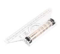 jojofuny Portable Transparent Rolling Ruler Multi-function Drawing Tool for Accurate Angle Measurement Parallel Lines Charts and Graphs Drafting for Engineers Architects Students