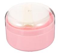jojofuny Powder Puff Box with Puff and Sifter Pink Body Powder Container for Care and Travel Portable Powdering Jar and Drying Rack
