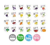 jojofuny Pregnancy Weekly Belly Growth Stickers Maternal Photo Props Safe for Maternity and Easy to Remove 28pcs for Expectant Mommy and Family Photos
