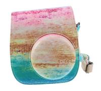 jojofuny Pu Leather Instant Camera Bag Case Detachable Shoulder Strap Protective and Lightweight Carrying Case Compatible Mini Instant Camera Rainbow