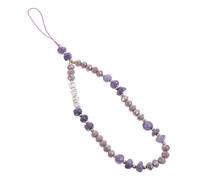 jojofuny Purple Crystal Stone Key Rope Mobile Phone Chain Decor Accessory for Phone Case and Key Delicate and Lovely Design Not Easy be Lost or Stolen Anytime Anywhere