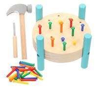 jojofuny Puzzle Toy Set - Wooden Hammer Game, Pounding Bench & Nails Kit, Montessori Developmental Toy for Kids, Boys & Girls, Toddlers