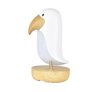 jojofuny Rechargeable Night Lamp Speaker Bird Night Light for Boys and Girls Dimmable Wood Bird Lamp for Bedroom Party Camping White Model 1200mah