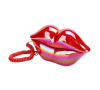 jojofuny Red Lip Landline Phone Corded Dial Telephone Decorative Lips Shaped Craft Red Ornament for Home Desk Vintage Style House Decor
