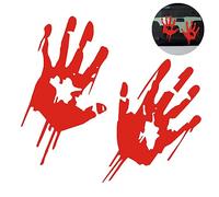 jojofuny Reflective Car Stickers Bloody Handprint Decals Creative Auto Decoration for Unique Car Styling Red