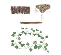 jojofuny Reptile Climbing Bridge Wooden Rope Ladder Decor for Lizards Bearded Dragons Chameleon Pet Toy Terrarium Accessory