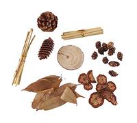 jojofuny Retro Wooden Photo Background Prop Set with Pine Cone and Leaf Decorations, Decorative Background Decoration for Photography and Home Use, of Lifelike Design Photo Style