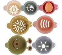 jojofuny Reusable Bunny Stacking Cups Set for Rabbits Assorted Colors, Plastic Material, Slow down Eating Speed and Easy to Clean, for Indoor Rabbit Cage Or Outdoor Lawn Play