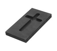 jojofuny Reusable Cross Graphite Mold Precision Manufacturing Casting Mold Graphite Easy Fixation Black Cross Design Jewelry Making Furnace for Melting Metal