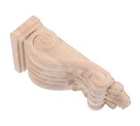 jojofuny Rustic Solid Wood Corbel Bracket with Intricate Carvings Unfinished Decorative Molding Trim for DIY Home Decor Vintage Hardwood Corner Applique for Shelves Countertops Mantle