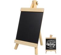 jojofuny Rustic Wooden Mini Chalkboard Stand, 16x29cm Tabletop Chalkboard Sign for Wedding Table Numbers, Cafe Menu, Bar & Home Decor