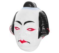 jojofuny Samurai Kabuki Costume Mask Japanese Aesthetic Design, Plastic Full Face Unisex Warrior Mask for Festivals and Performances
