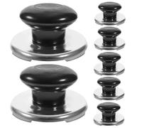 jojofuny Saucepan Lid Knobs Pot Lid Handle for Teapot Whistle Black 10 Sets Made of Sturdy Abs and Stainless Steel, Easy to Remove and Heat Resistant Replacement for Kitchen Cookware