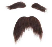 jojofuny Self Adhesive Fake Beard and Moustache Set for Men, Plush Velour Material, Effortless Application and Safe to Wear, for Costume Parties and Cosplay