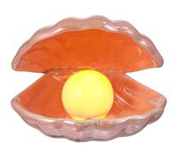 jojofuny Shell Pearl Design Night Light Ceramic Desktop Ornament Bedside Decorative Lamp for Bedroom Home Decor 6.5 Inch Seashell Lamp