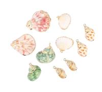 jojofuny Shell Pendant Accessories DIY Handmade Cowrie Shell Pendants 10pcs for Jewelry Making with Special Creative Design and Beautiful Appearance Random Color for Decorating Earrings