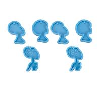 jojofuny Silicone Keychain Mold 6 Pcs Creative DIY Molds for Jewelry Making Star and Moon Girl African Woman Pendants for Crafting