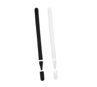jojofuny Silicone Pen Sleeves and Pencil Protective Sleeve Set for Tablet Stylus 2, Includes Stylus Lid Cover and Nib Cap, White and Black, Compatible Tablet Accessory for Drawing