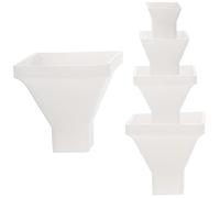 jojofuny Silicone Pyramid Resin Casting Molds DIY Craft Mold Set 5pcs White, Easy to Demold and Not Easy to Deform for Making Decorative Pyramid Ornament